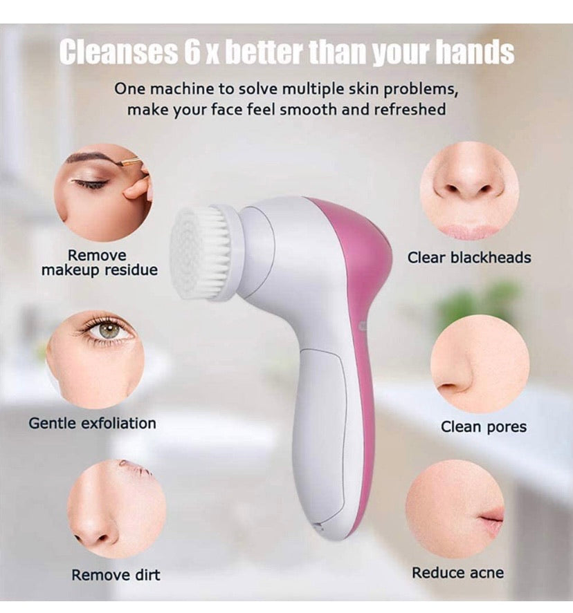 5 in 1 Electric Facial Cleansing Brush Exfoliating Kit