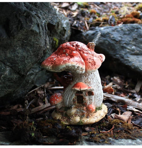 Miniature Fairy Garden and Terrarium Red Mushroom Fairy House