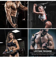 11Pack Fitness LAT and Lift Pulley System Gym, 3in1 Pull-Down Machine with Dual Cable Attachments and Upgraded Loading Pin for Biceps Curl, Back, Shoulder,Forearm,Triceps Extensions Workout