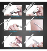 Manicure Pedicure Set Nail Clippers,FomaTrade 20 Pieces Stainless Steel Manicure Kit, Professional Grooming Kit, Nail Tools with Luxurious Travel Case (silver)