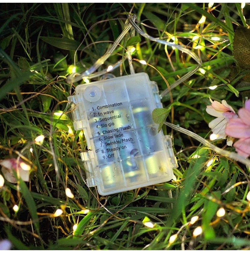 Led String Lights Battery Powered,[2 Pack] Fairy String Lights Battery Operated Waterproof 8 Modes 100 LED 33ft with Remote Control Christmas Decoration Lights (Warm white-10M)