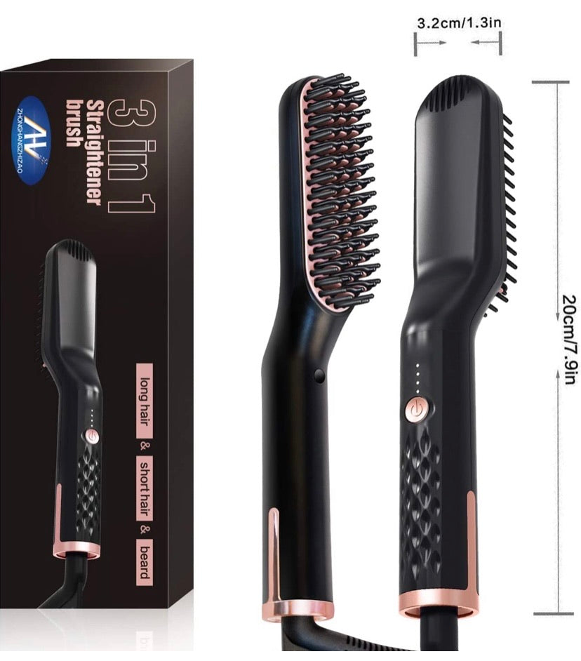 Beard Straightener, 3IN1 Hair Straightener Comb, Comb Straightener with AU Plug, Beard Brush for Man, Hair Straightening Styling Comb, Electric Hair Straightener Brush