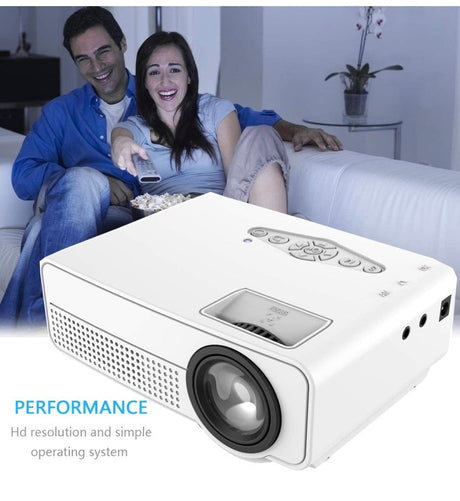 1800 Lumens Mini Projector Upgraded, Full HD Maximum 1080P Display Supported,PS4,TV Stick, Smartphone, USB, VGA, HDMI AV SD Card Supported, Great for Home Theatre Movies (White)