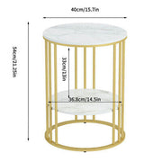 Marble-Style Side & Bedside Table