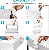 4-Tier Slim Rolling Storage Trolley
