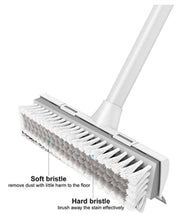 Adjustable Long-Handle Floor Scrub Brush with Scraper