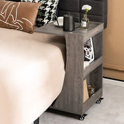 Rolling C-Shaped Sofa Side Table