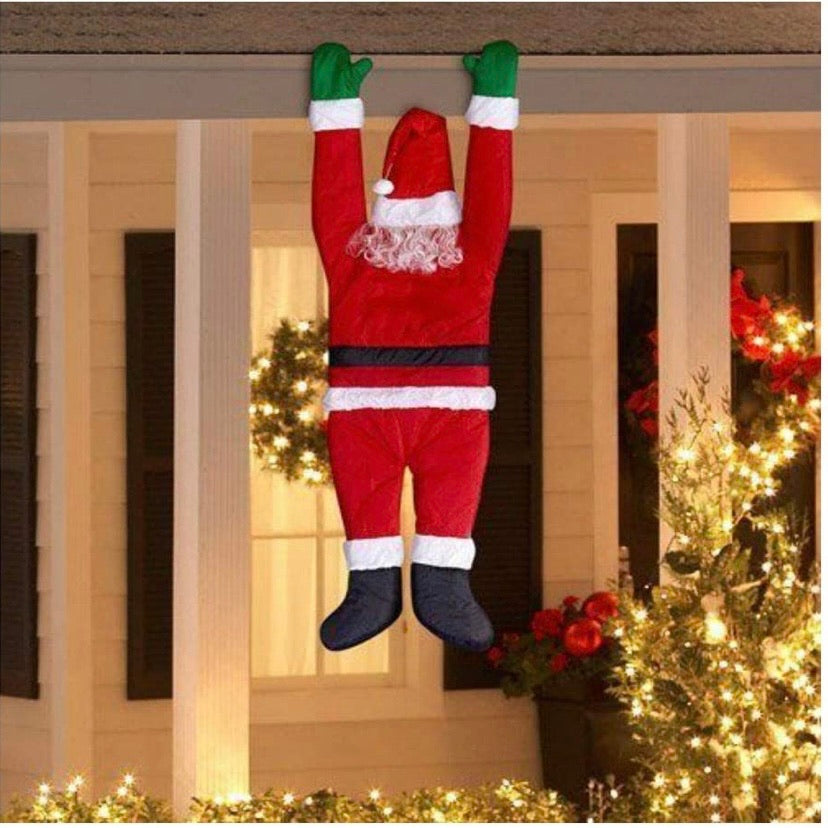 Christmas Hanging SANTA suit from on the Gutter Roof Outdoor Decoration Big 5FT