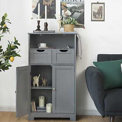 Freestanding Bathroom Storage Cabinet with Adjustable Drawers