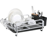 Kingrack Dish Rack, Aluminum Dish Drainer, Dish Drying Rack with Removable Drip Tray