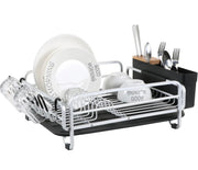 Kingrack Dish Rack, Aluminum Dish Drainer, Dish Drying Rack with Removable Drip Tray