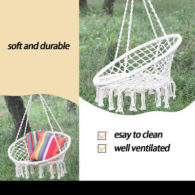 Macramé Cotton Hammock Chair – Up to 150 kg