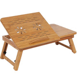 Bamboo Foldable Laptop Bed Cooling Holder Desk Multi Function Table Stand
