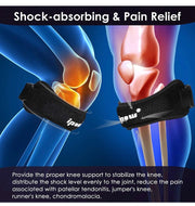 2 Pack Knee Pain Relief & Patella Stabilizer Knee Strap