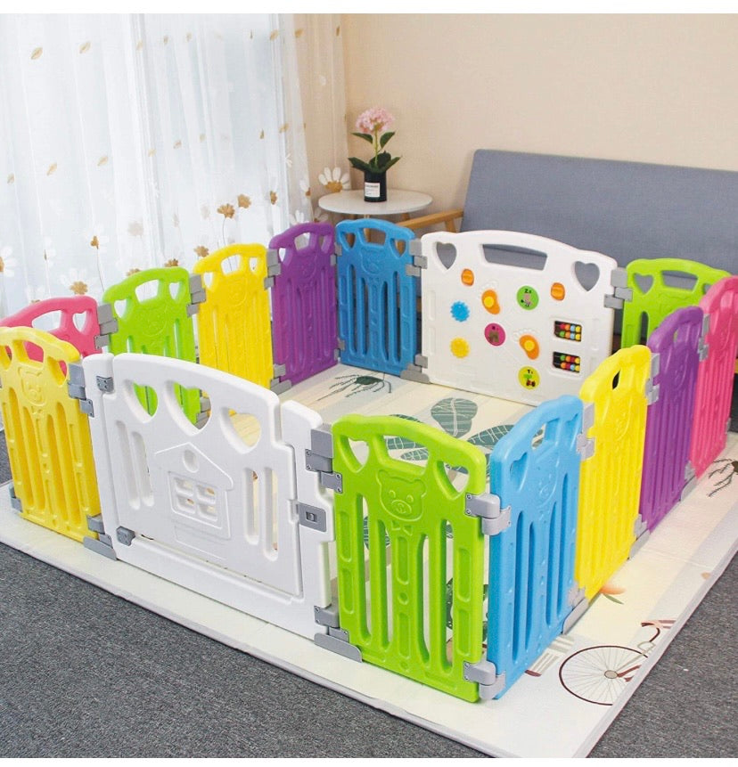 Baby Playpen Kids Activity Centre Safety Play Yard Home Indoor Outdoor New Pen (multicolour, Classic set 14 panel)
