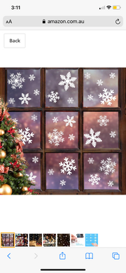 135Pcs Christmas Window Clings Snowflakes Window Decals Static Window Stickers for Christmas Decorations Window Décor Ornaments Xmas Party Supplies Thanksgiving Party Décor (5-Sheet)
