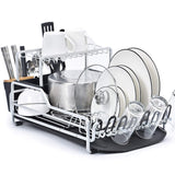 Kingrack Dish Rack, Aluminum Dish Drainer, Dish Drying Rack with Removable Drip Tray