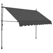 Outdoor Awning With LED Lights Window Shade Cover Manual Retractable Canopy 3m