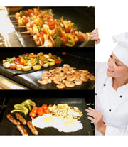 BBQ Grill Mats, 5Pcs Extsud 16 x 13 Inches Non Stick Oven Liner Teflon Cooking Mats - Perfect for Baking on Gas, Charcoal, Oven and Electric Grills - Reusable, Durable, Heat Resistant Barbecue Sheets For Grilling Meat, Veggies, Seafood