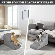 4-Tier Foam Pet Stairs for High Beds & Couches – 52 cm