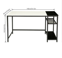 Computer Desk with 2-Tier Shelves – White & Black
