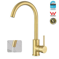 Brushed Gold Brass Kitchen Mixer Tap – 360° Swivel