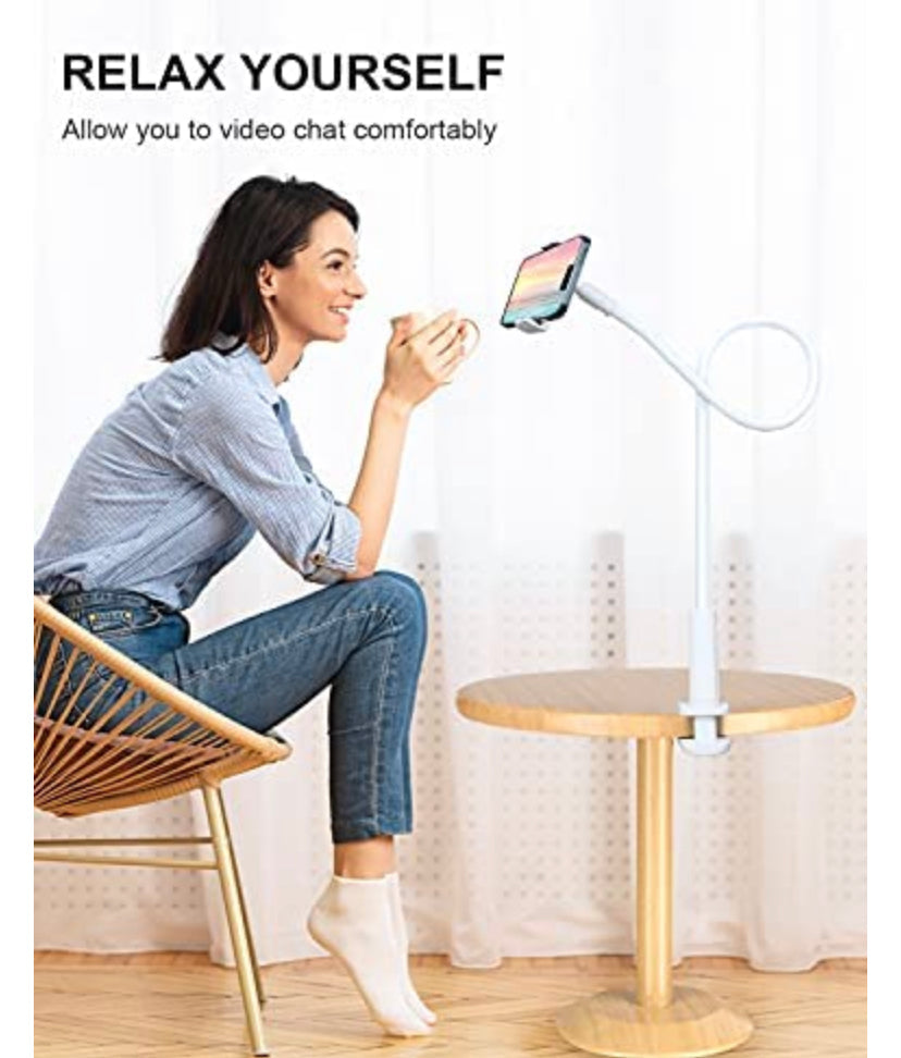 Phone Holder Bed Gooseneck Mount - Cell Phone Clamp Clip for Desk