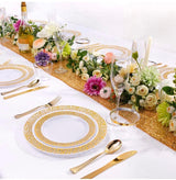 180pcs Plastic Gold Lace Plates, Durable Wedding Plates and Cutlery Set