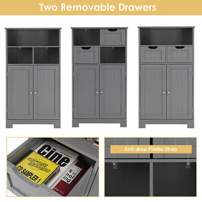 Freestanding Bathroom Storage Cabinet with Adjustable Drawers