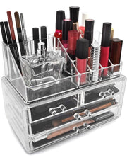 2-Piece Clear Acrylic Makeup & Jewellery Organiser