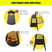 Portable Chimney Fire Pit with Cover