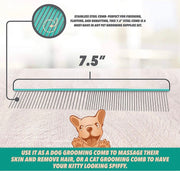 3-Piece Dog & Cat Grooming Kit – Brush, Comb & Nail Clippers