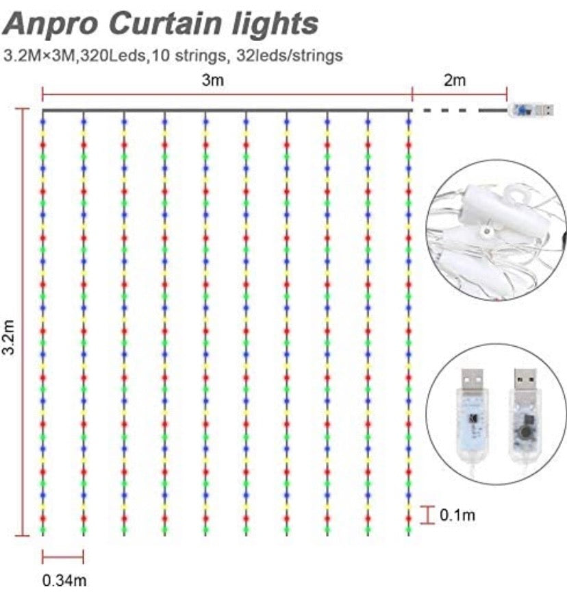 Window Curtain String Light
