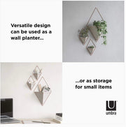 Trigg Hanging Planter, Large, Concrete/Copper Decor