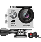 4K Wi-Fi Sports Action Camera Ultra HD Waterproof DV Camcorder 12MP 170 Degree Wide Angle LCD Screen/Remote, Sage/Silver (EK7000SL)