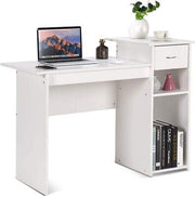 White Writing Desk with Storage Shelves