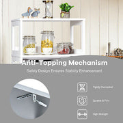 Storage Cabinet Display Shelf Cupboard Wooden Organizer Bathroom White