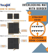 Interlocking Exercise Foam Mats with Border