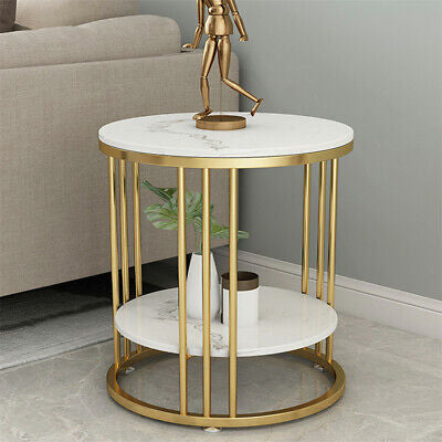 Marble-Style Side & Bedside Table