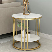 Marble-Style Side & Bedside Table