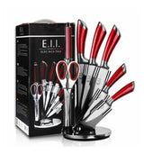 Kitchen Knife 8pc Block Set Microsharp Knives Stainless Steel Gift Scissor