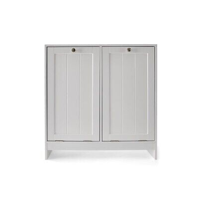 Tilt-out White Laundry Hamper Cabinet Storage Shelf Washing Clothes Free Postage