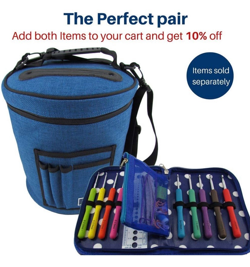 9-Size Ergonomic Crochet Hook Set with Case – 2–6mm
