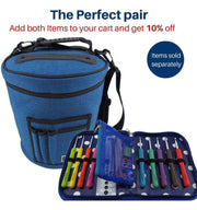 9-Size Ergonomic Crochet Hook Set with Case – 2–6mm