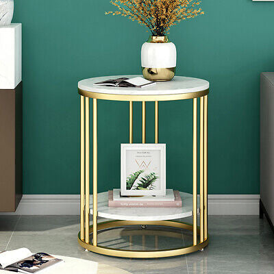 Marble-Style Side & Bedside Table