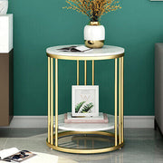 Marble-Style Side & Bedside Table