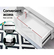Artiss Entertainment Unit RGB LED TV Cabinet 130cm Length High Gloss Wooden TV Stand, White