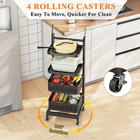 4-Tier Adjustable Rolling Storage Cart