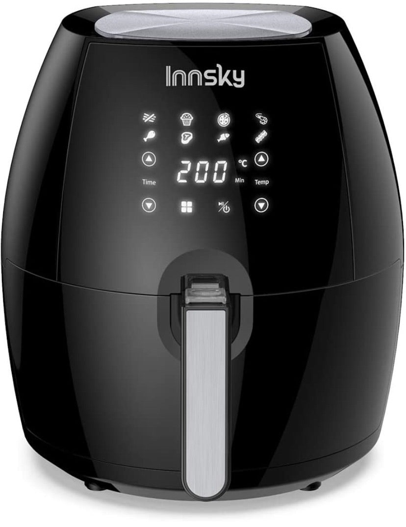 Air Fryer 5.5L, 1700W Air Fryer for Roasting, High-Tech Cooking appliances & Oilless Cooker with LED Touchscreen, 8 Cooking Presets, Preheat & Recipes Book