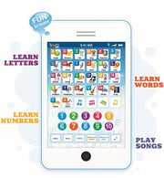 Learning Pad Fun Phone with 6 Toddler Learning Games by Boxiki Kids | Touch and Learn Interactive Tablet for Number Learning, Learning ABCs, Spelling, “Where is?” Game, Melodies | Educational Toy